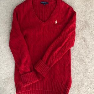 Polo Red sweater with gold logo